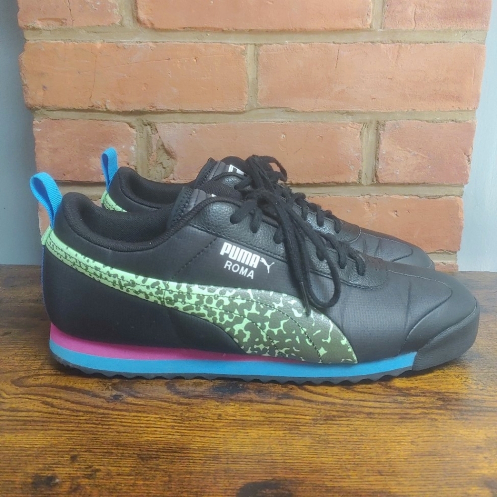 Puma Roma Retro Blaster Lace Up Sneakers In Black Men's Size 11.5 US